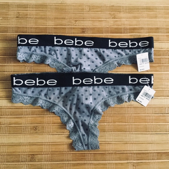 bebe Other - bebe NWT Dot Mesh Thong Panties